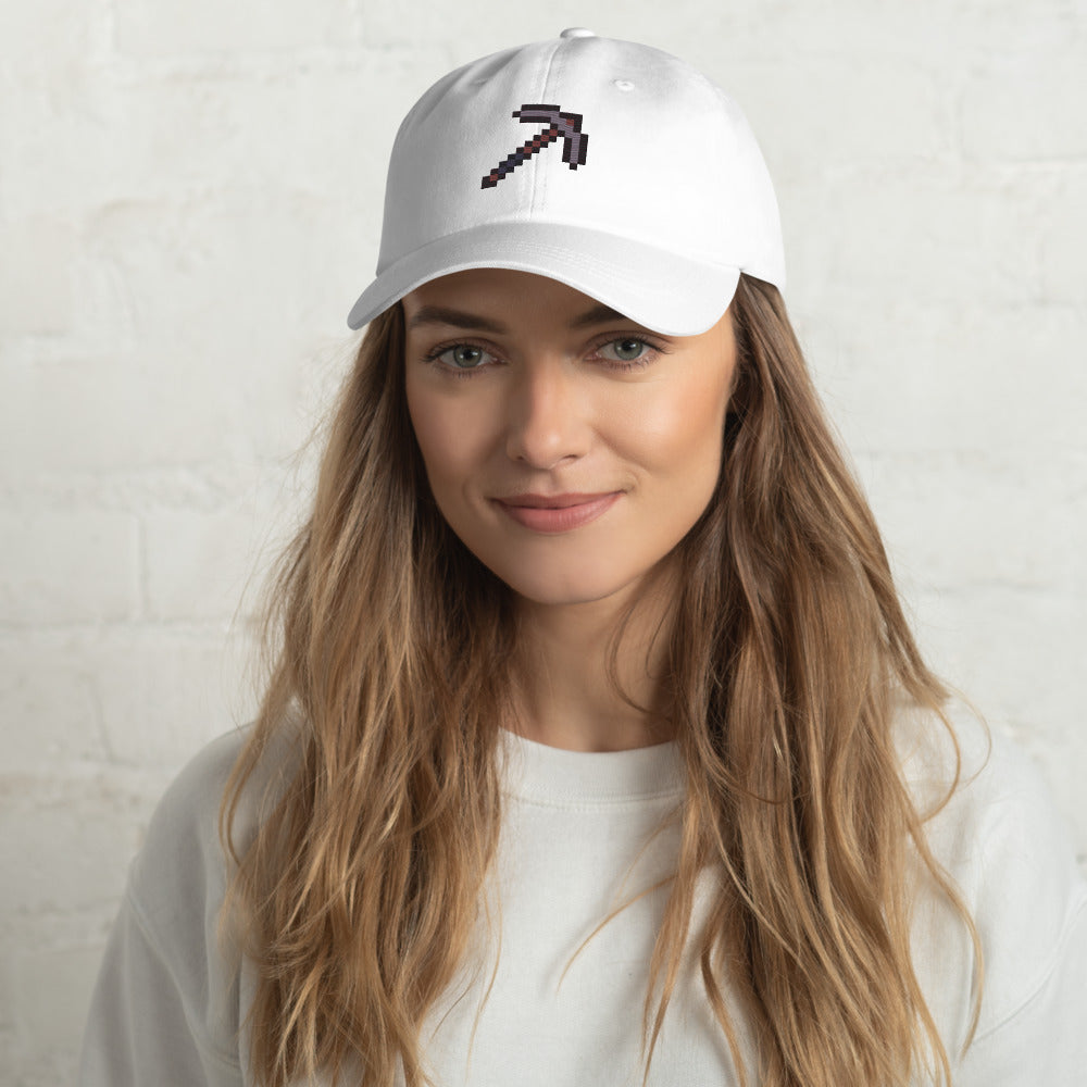 Minecraft Netherite Pickaxe Embroidered Classic Dad Hat