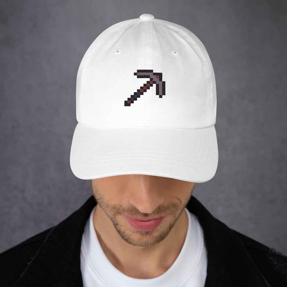 Minecraft Netherite Pickaxe Embroidered Classic Dad Hat