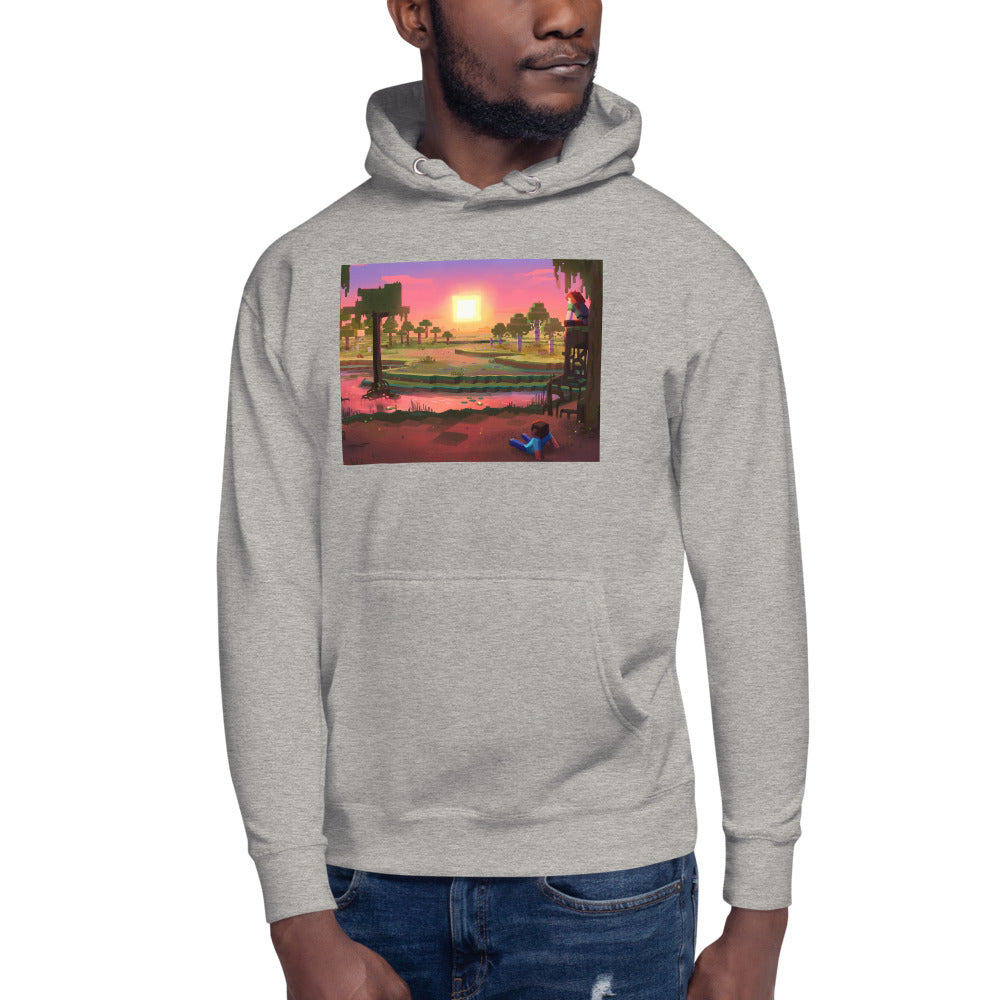 Minecraft Limited Loot Swamp Sunset Unisex Premium Hoodie