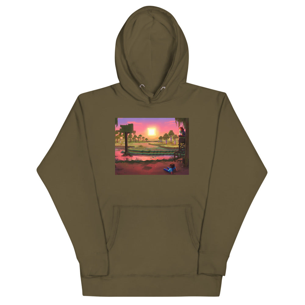 Minecraft Limited Loot Swamp Sunset Unisex Premium Hoodie