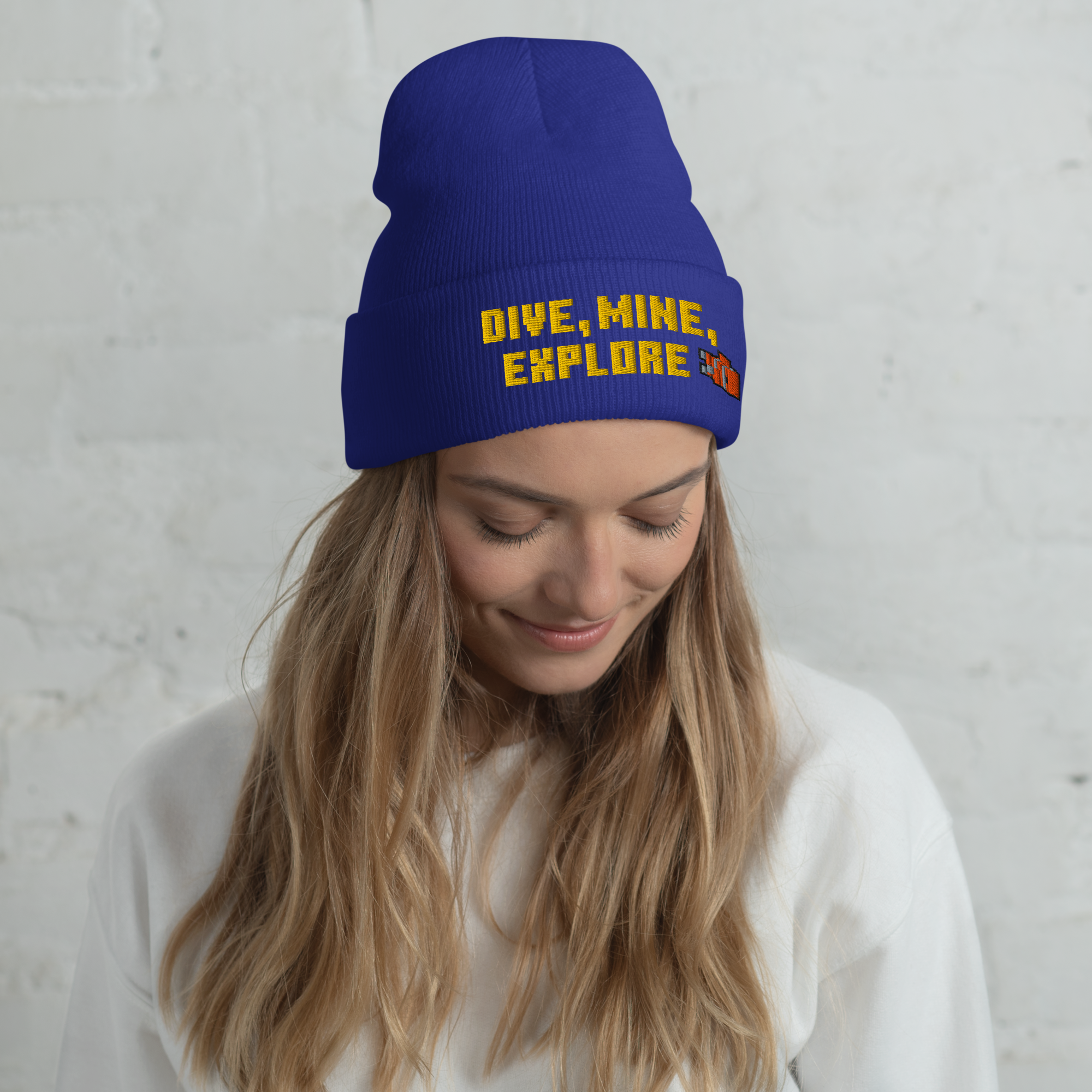 Minecraft Embroidered Beanie Dive, Mine, Explore