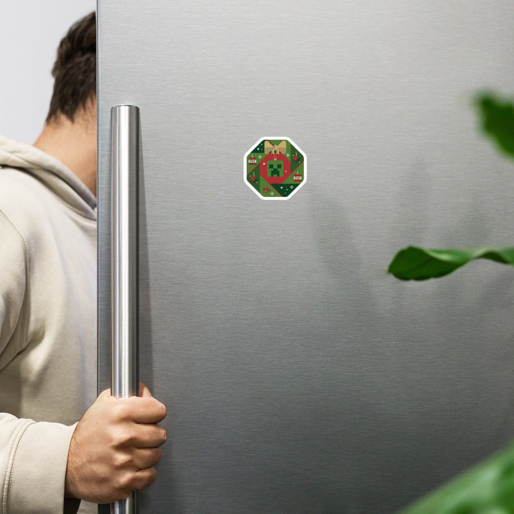 Minecraft Holiday Creeper Die Cut Magnet