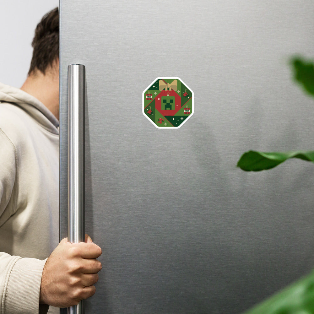 Minecraft Holiday Creeper Die Cut Magnet
