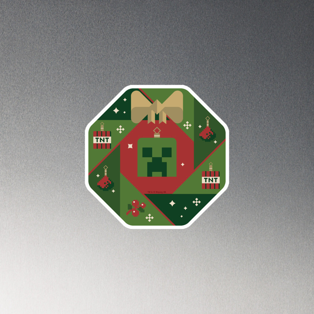 Minecraft Holiday Creeper Die Cut Magnet