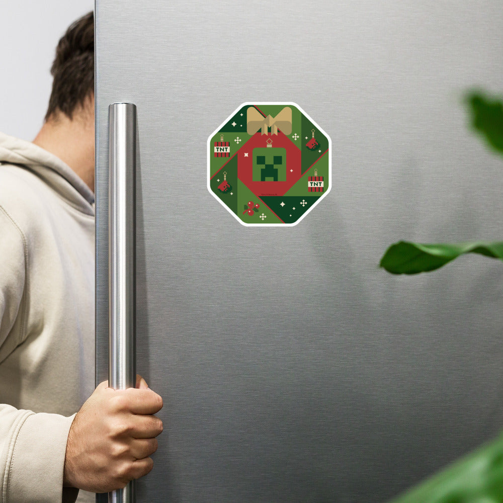 Minecraft Holiday Creeper Die Cut Magnet