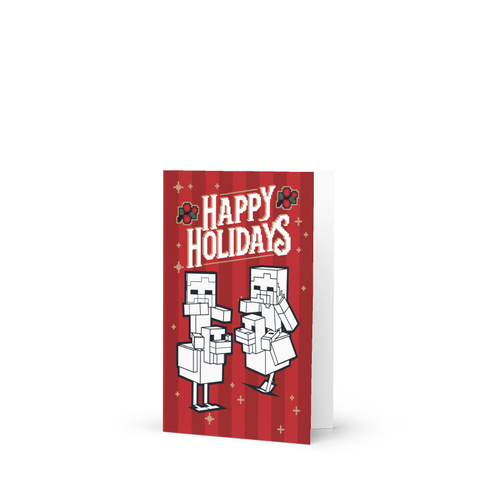 Minecraft Color Me Chicken Jockey Holiday Greeting Card