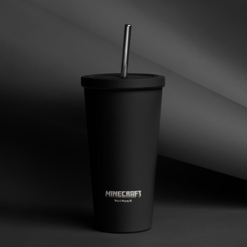 Minecraft Creeper Face Insulated Tumbler with a Straw