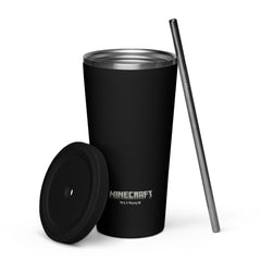 Minecraft Creeper Face Insulated Tumbler with a Straw