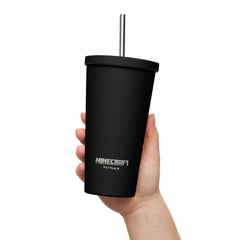 Minecraft Creeper Face Insulated Tumbler with a Straw