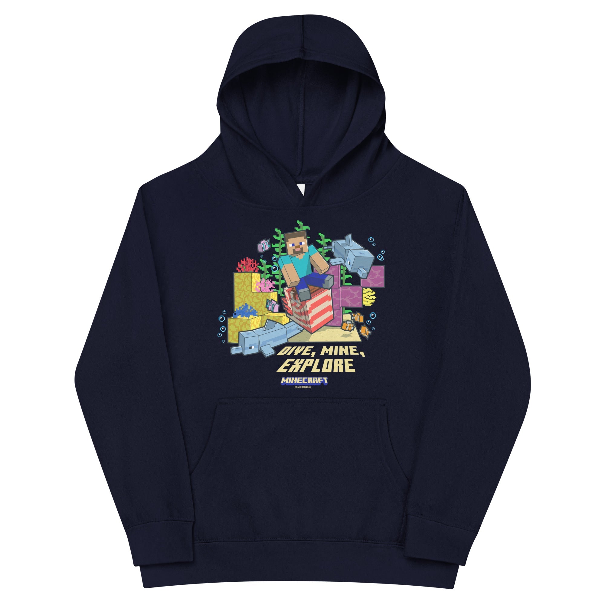 Minecraft Kids Hoodie Dive, Mine, Explore