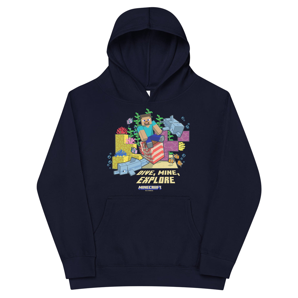 Minecraft Kids Hoodie Dive, Mine, Explore