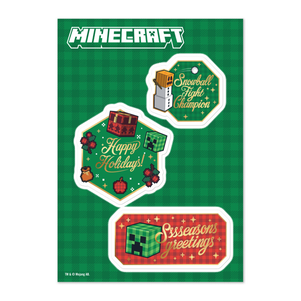 Minecraft Holiday Sticker Sheet