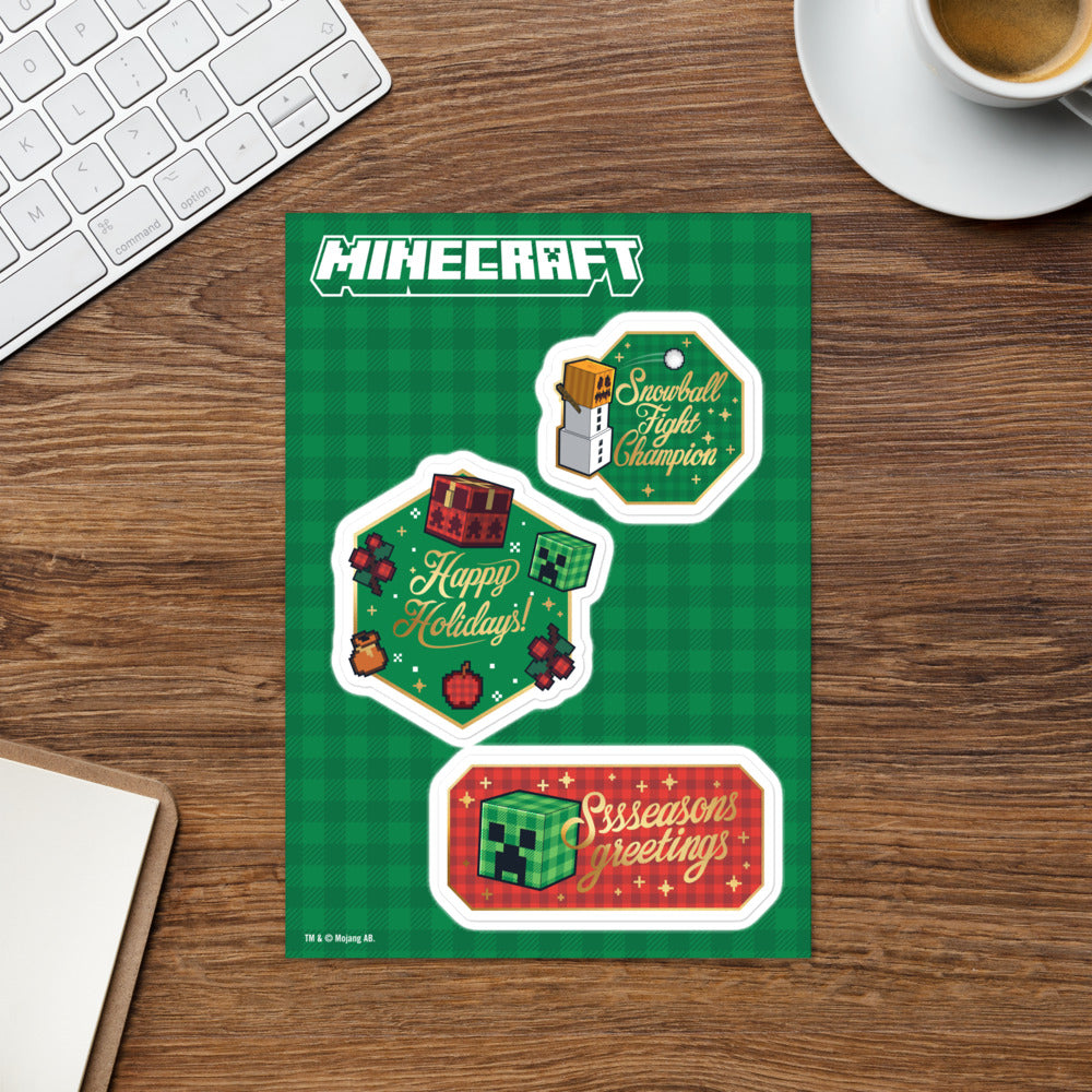 Minecraft Holiday Sticker Sheet