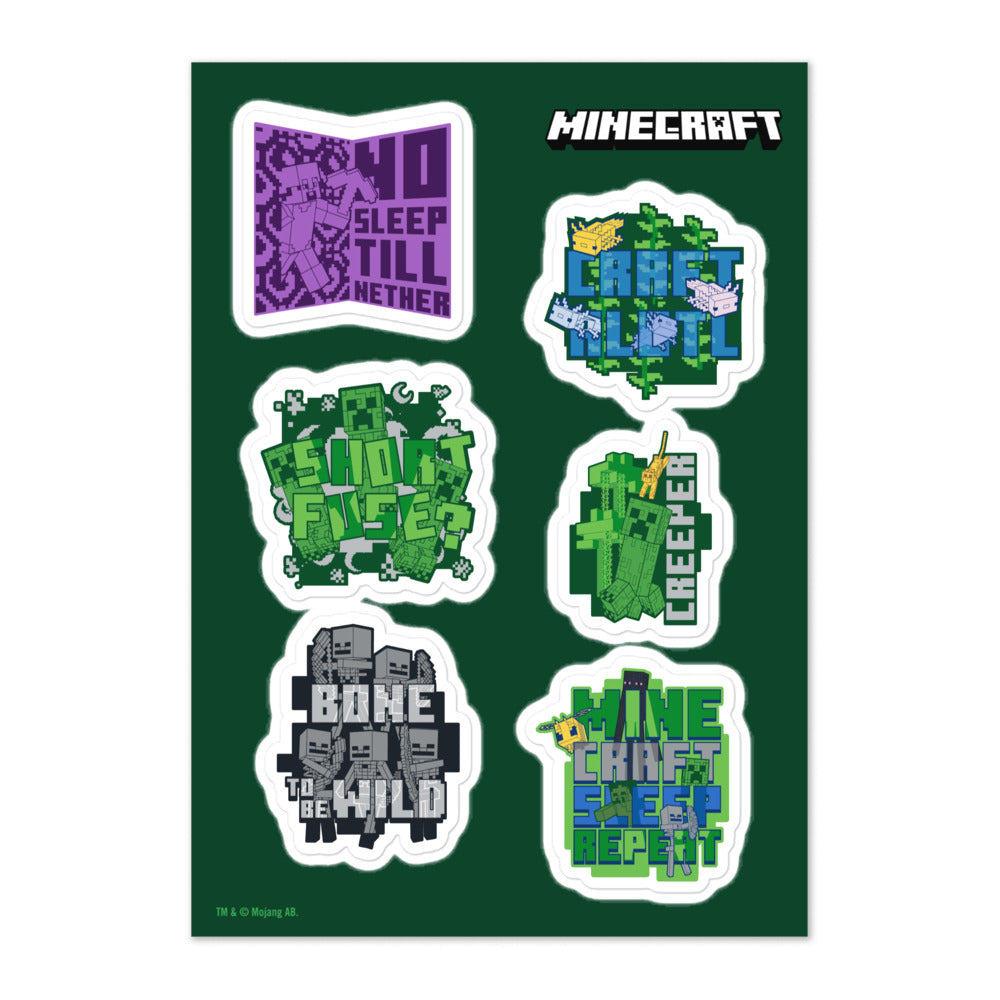 Minecraft Quotes Sticker Sheet