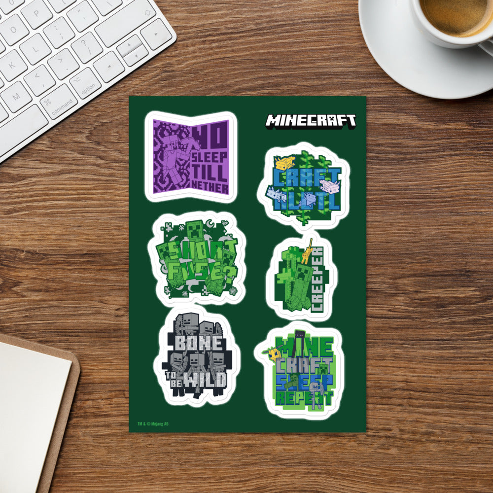 Minecraft Quotes Sticker Sheet