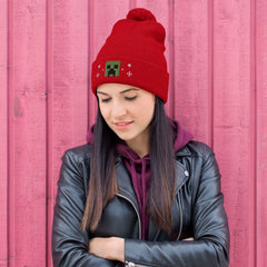 Minecraft Creeper Holiday Pom Beanie