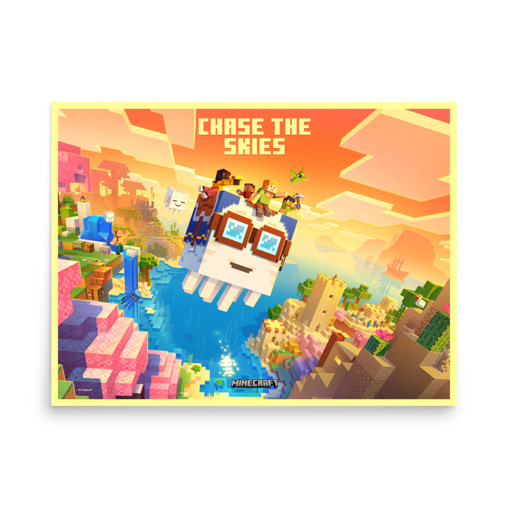 Minecraft Chase The Skies Premium Poster
