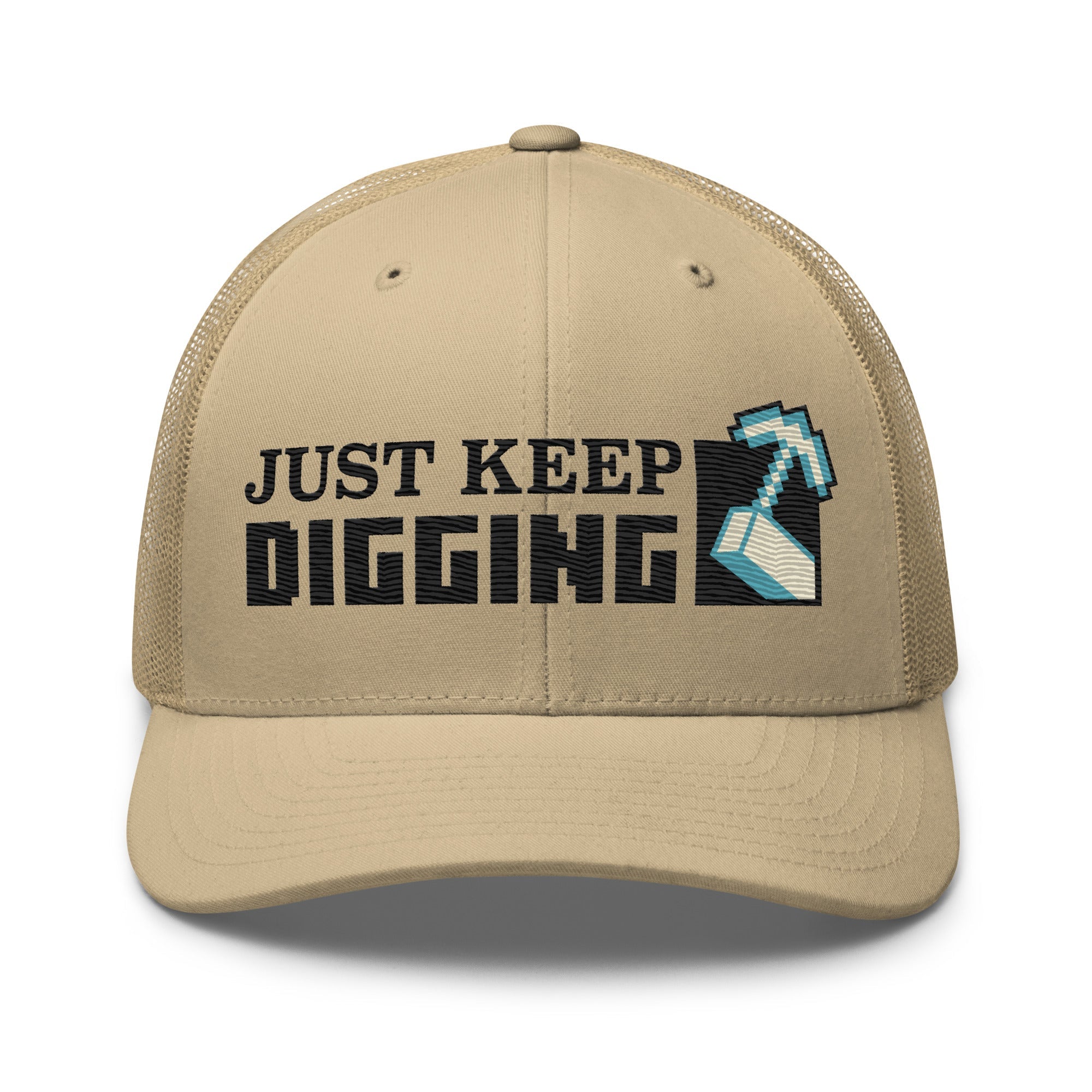 Minecraft Embroidered Trucker Hat Just Keep Digging