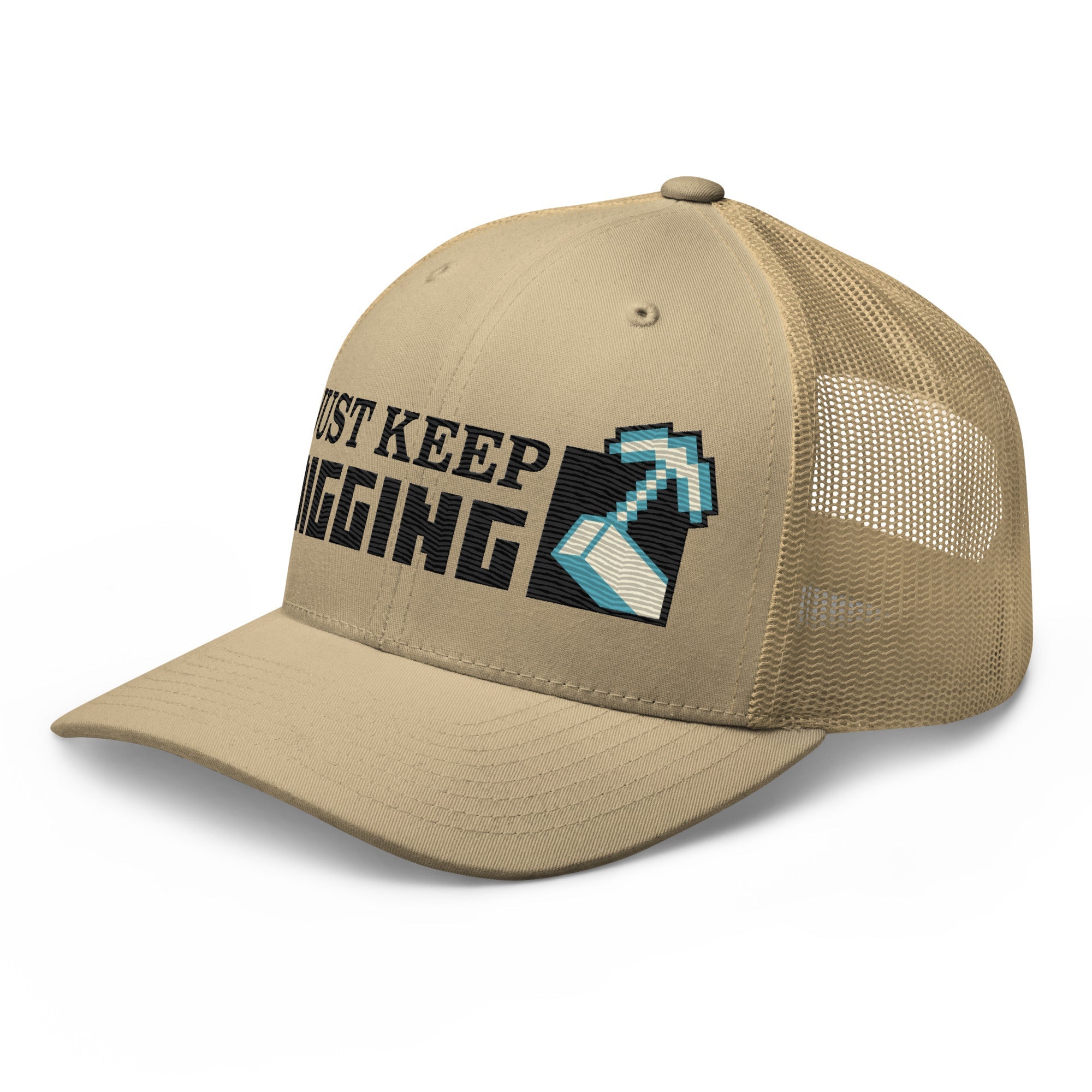 Minecraft Embroidered Trucker Hat Just Keep Digging