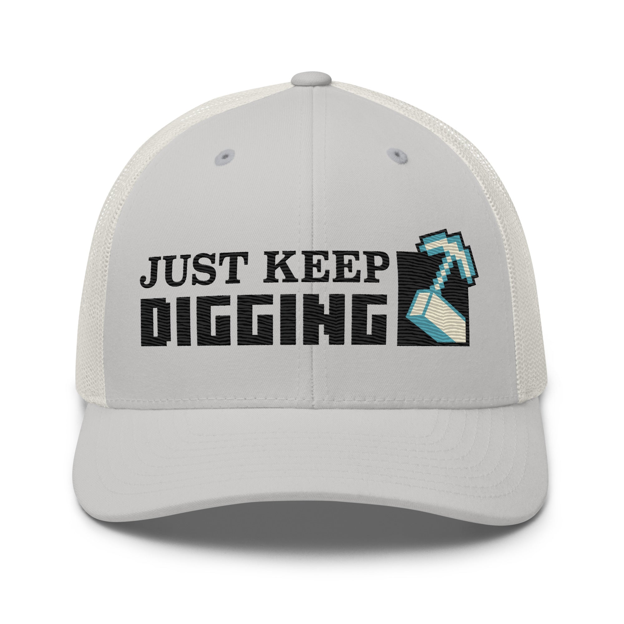 Minecraft Embroidered Trucker Hat Just Keep Digging