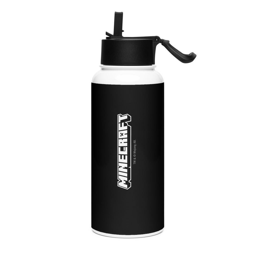 Minecraft Tuned In Creeper Stainless Steel Water Bottle with a Straw Lid