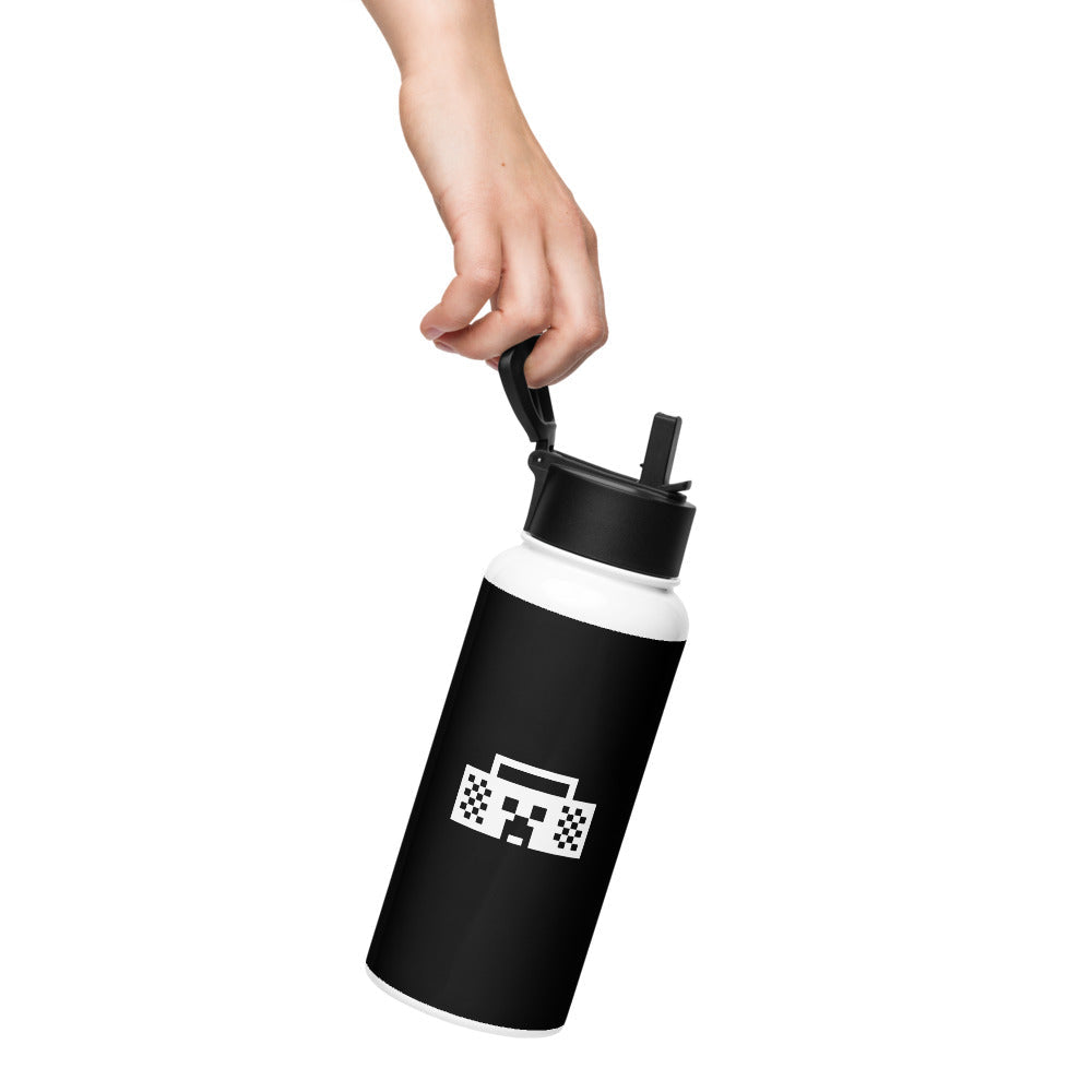 Minecraft Tuned In Creeper Stainless Steel Water Bottle with a Straw Lid
