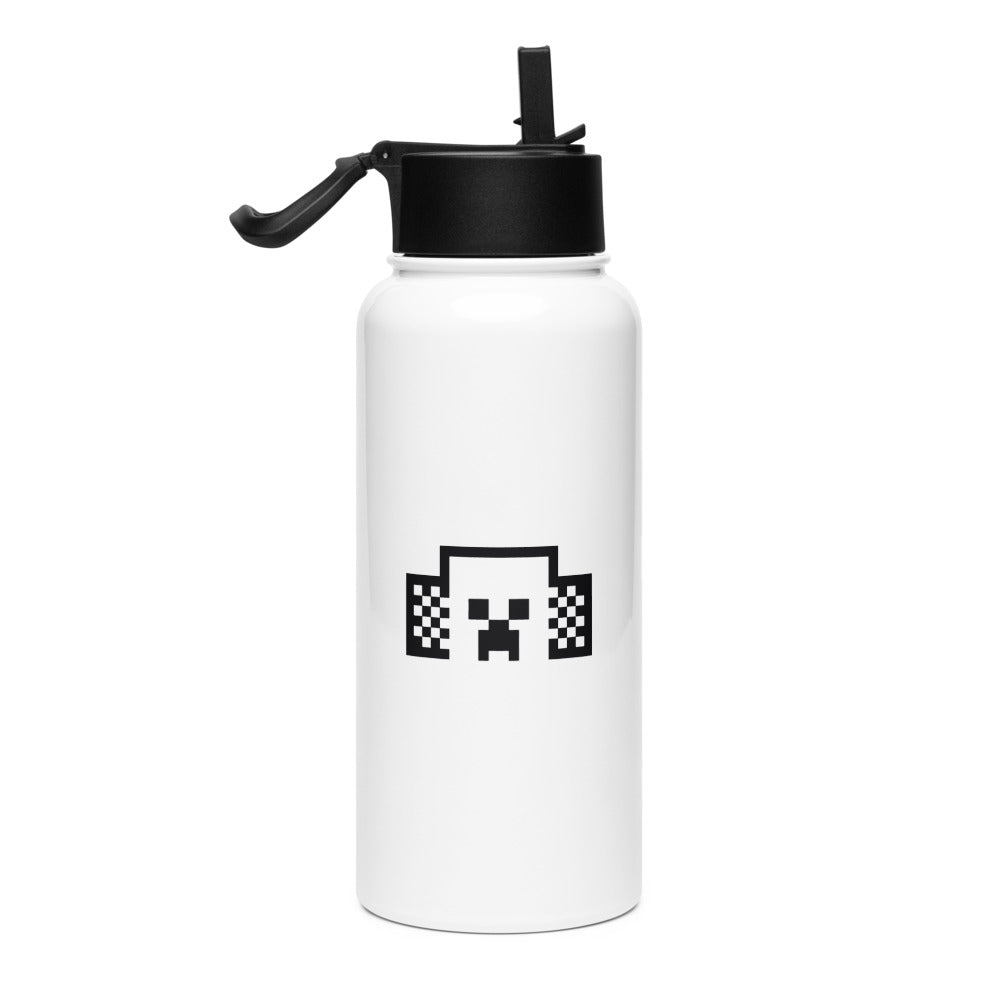 Minecraft Tuned In Creeper Stainless Steel Water Bottle with a Straw Lid