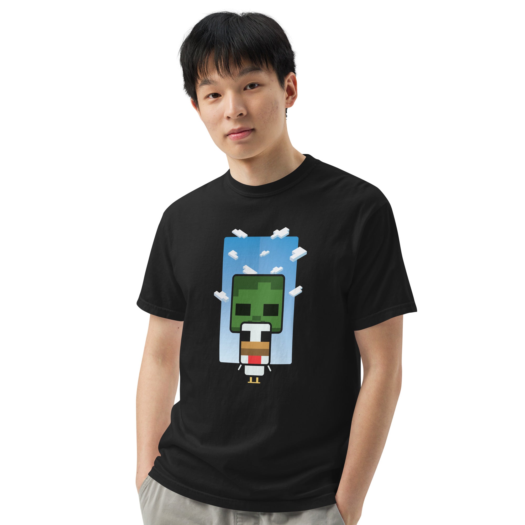 Minecraft Comfort Colors T-Shirt Chibi Chicken Jockey