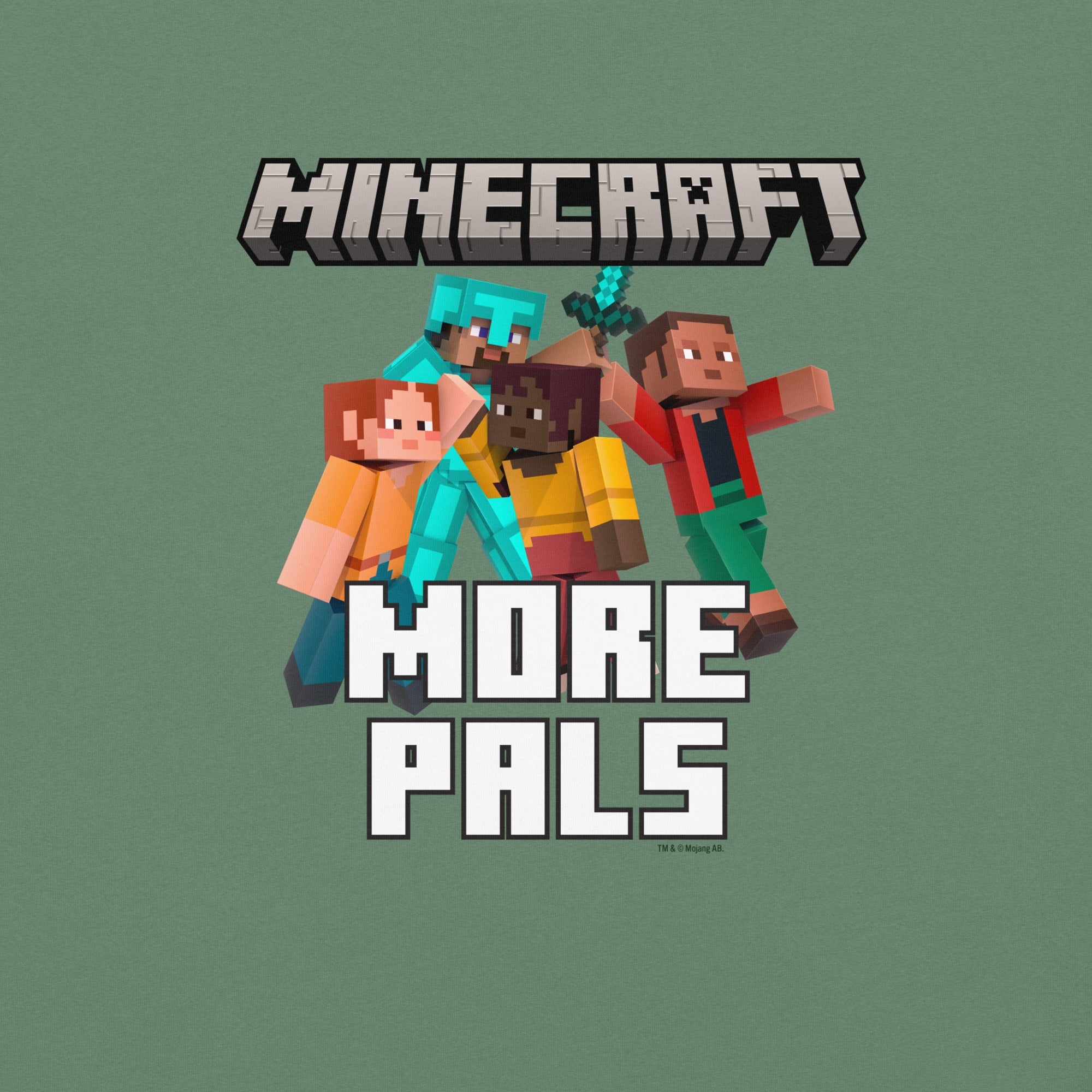 Minecraft Adult Comfort Colors T-Shirt Play Together More Pals