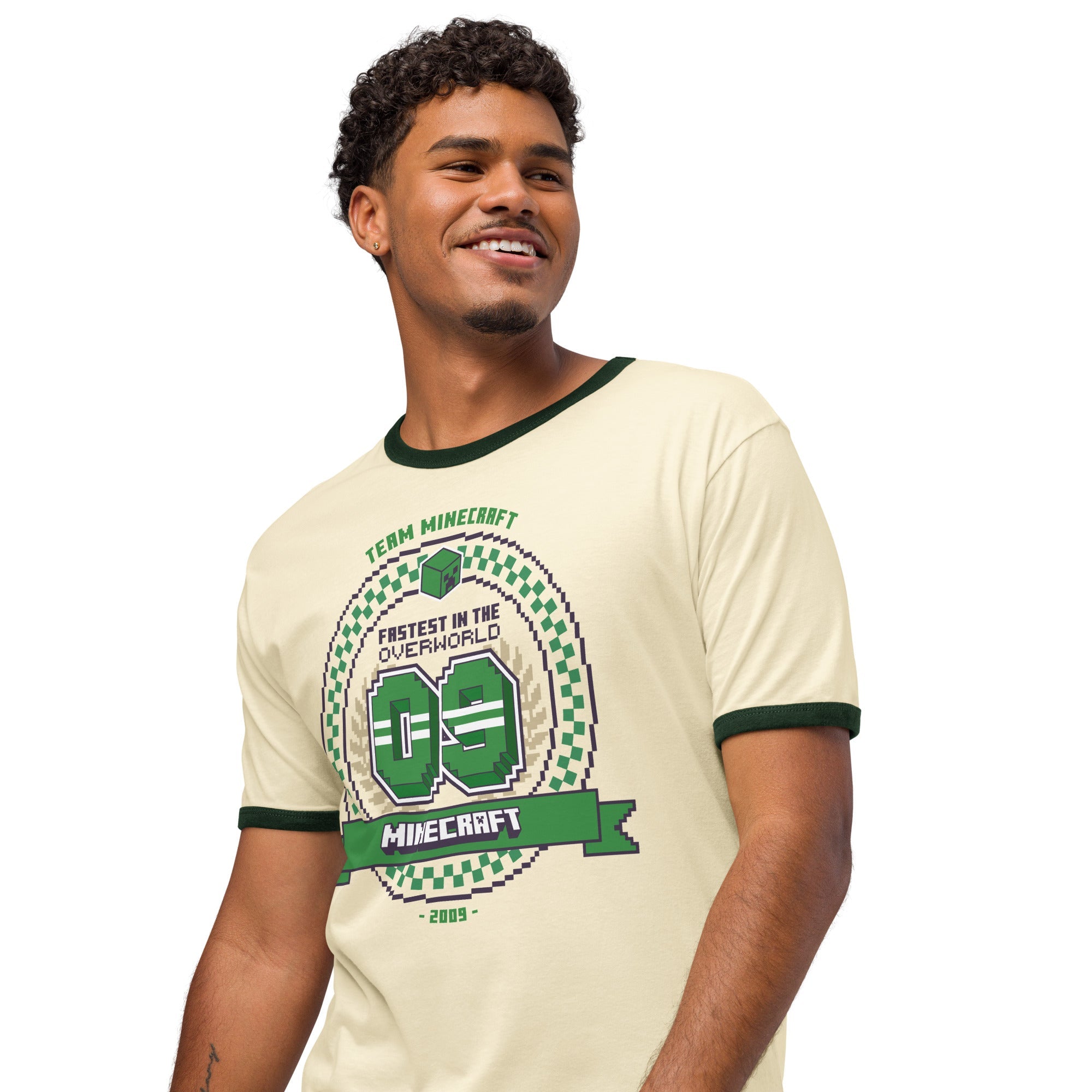 Minecraft Ringer T-Shirt Fastest In The Overworld