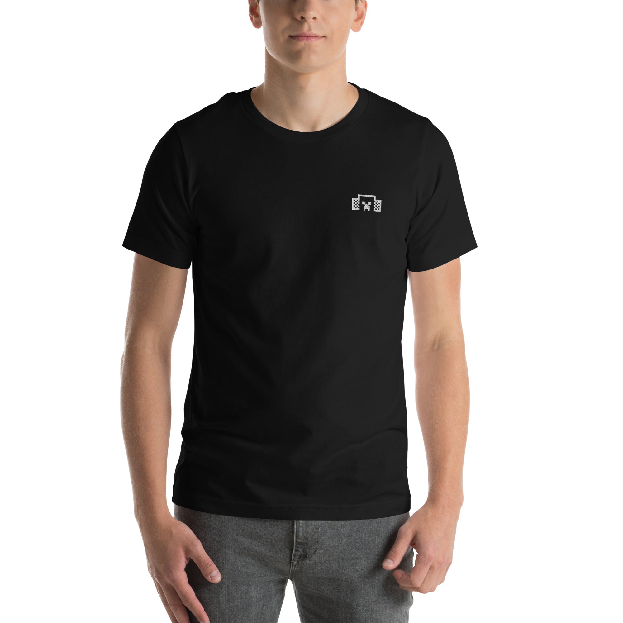 Minecraft Tuned In Creeper Embroidered Adult T-Shirt