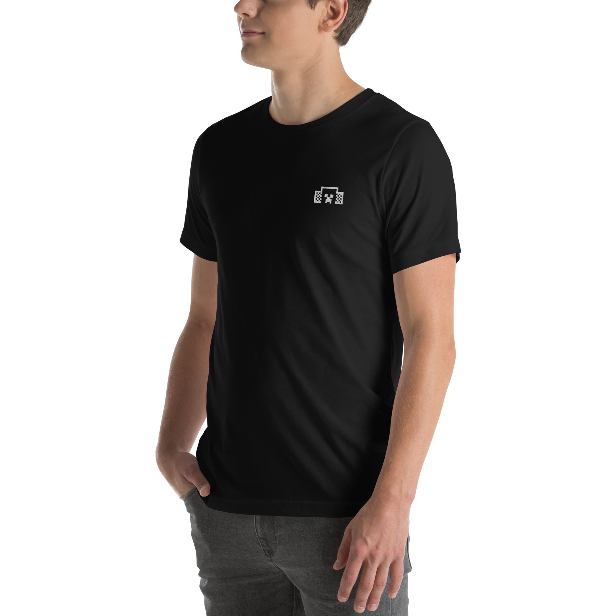 Minecraft Tuned In Creeper Embroidered Adult T-Shirt