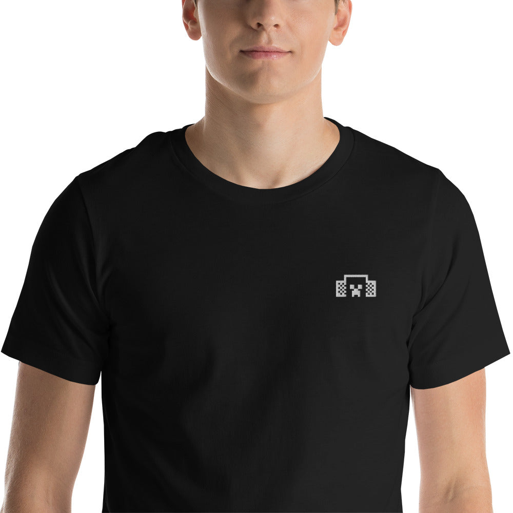Minecraft Tuned In Creeper Embroidered Adult T-Shirt