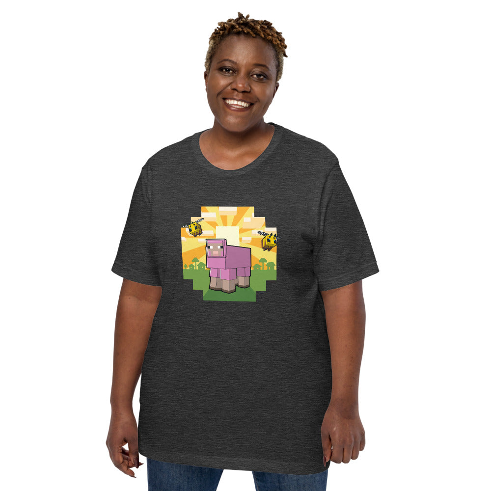 Minecraft Pink Sheep Adult T-Shirt