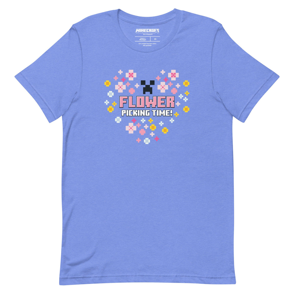 Minecraft T-Shirt Flower Picking Time Heart