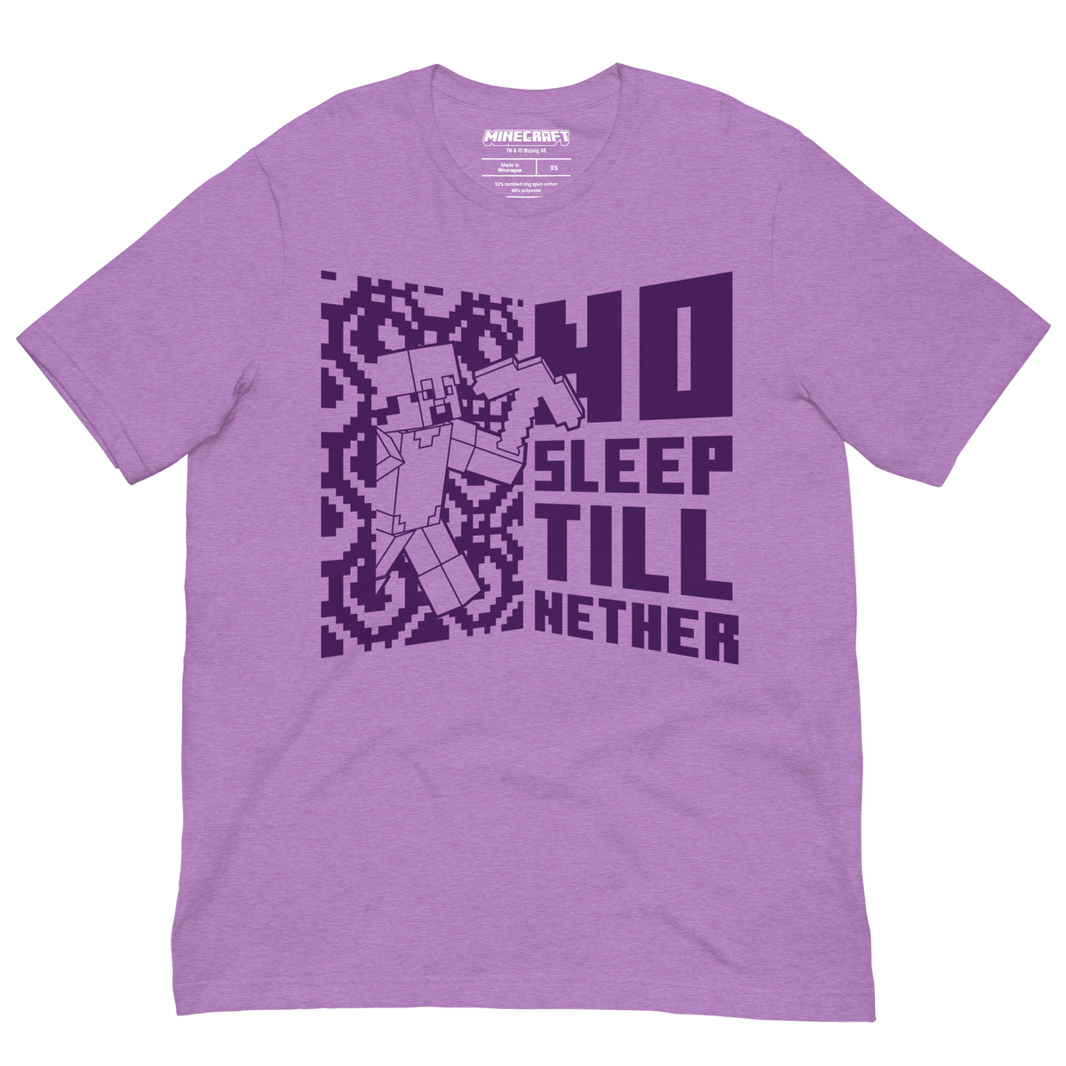 Minecraft No Sleep Till Nether Adult T-Shirt