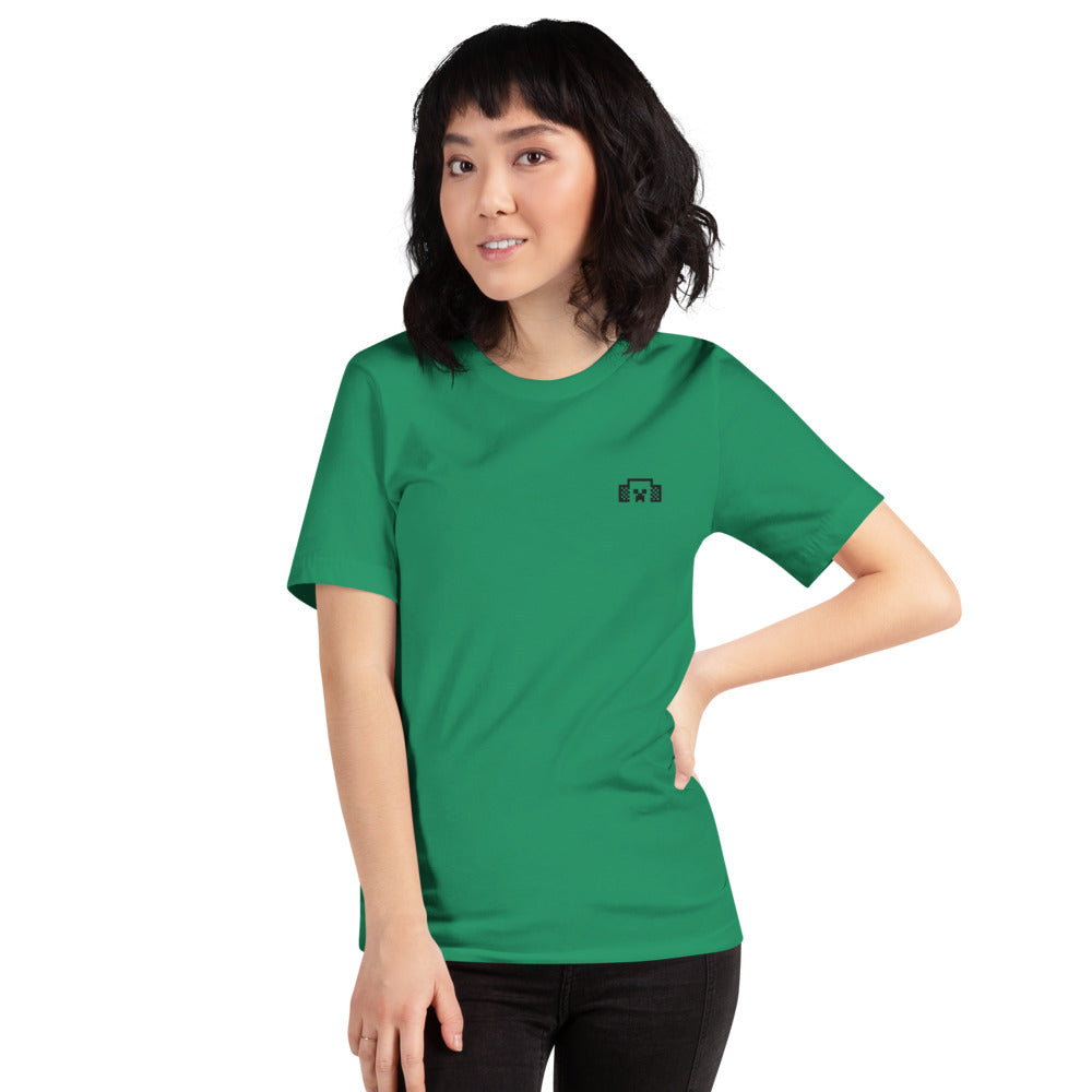 Minecraft Tuned In Creeper Embroidered Adult T-Shirt