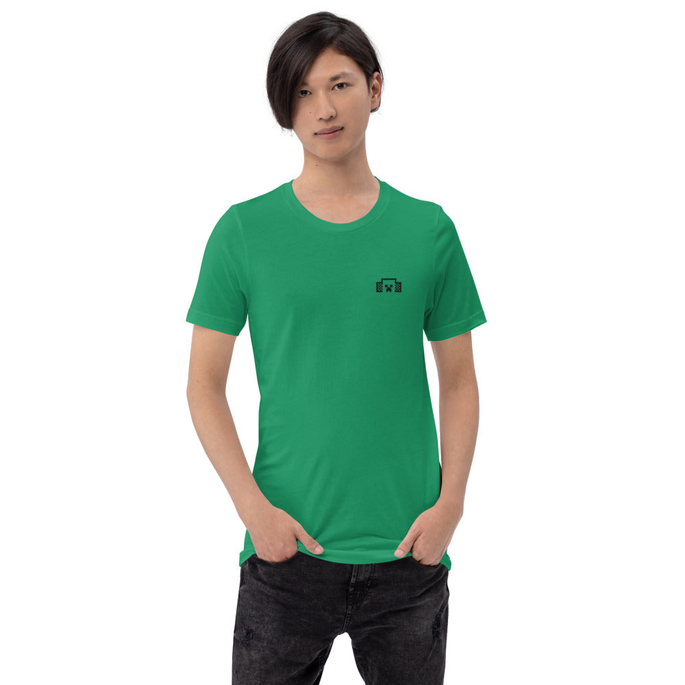 Minecraft Tuned In Creeper Embroidered Adult T-Shirt