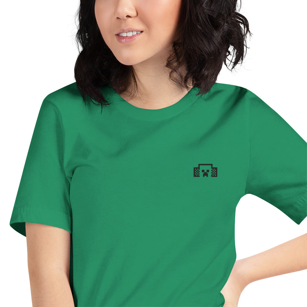 Minecraft Tuned In Creeper Embroidered Adult T-Shirt