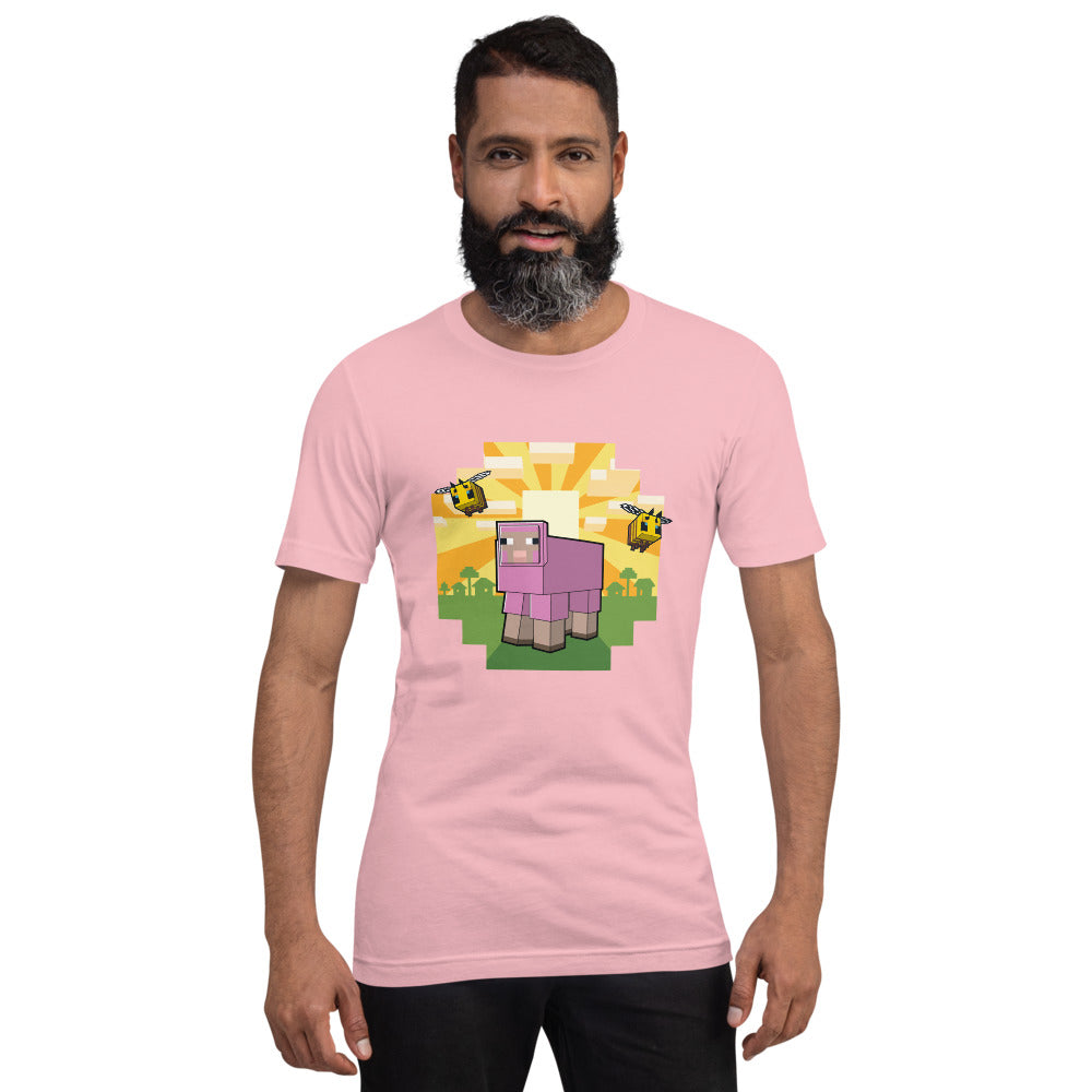 Minecraft Pink Sheep Adult T-Shirt