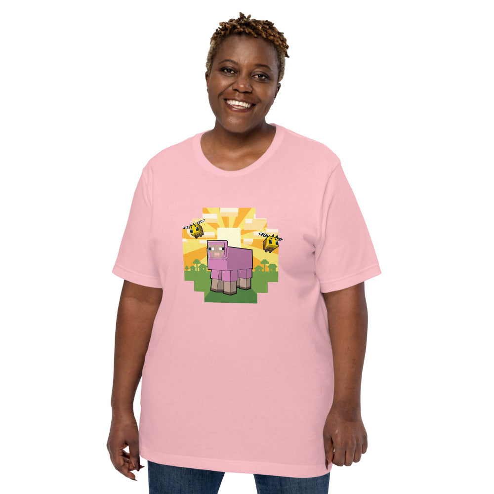 Minecraft Pink Sheep Adult T-Shirt