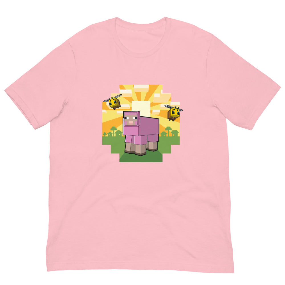 Minecraft Pink Sheep Adult T-Shirt