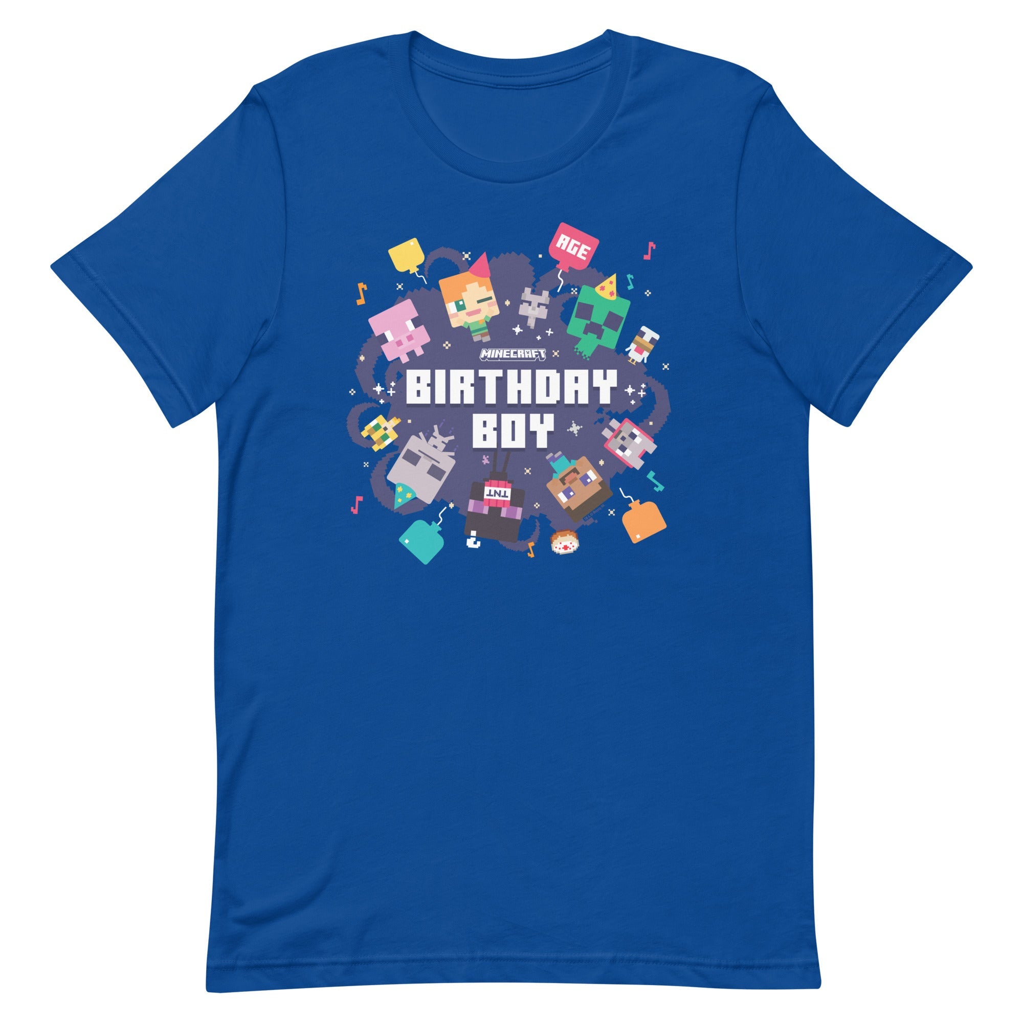 Minecraft Adult T-Shirt Birthday Boy Personalized Age