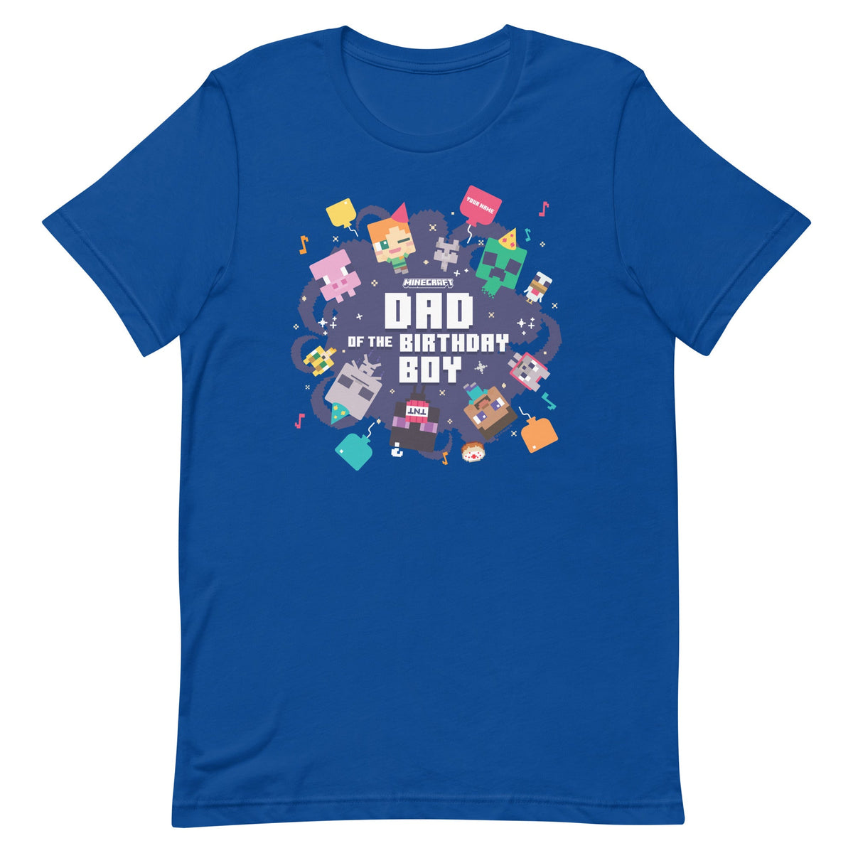 Minecraft Adult T-Shirt Dad Of The Birthday Boy Personalized