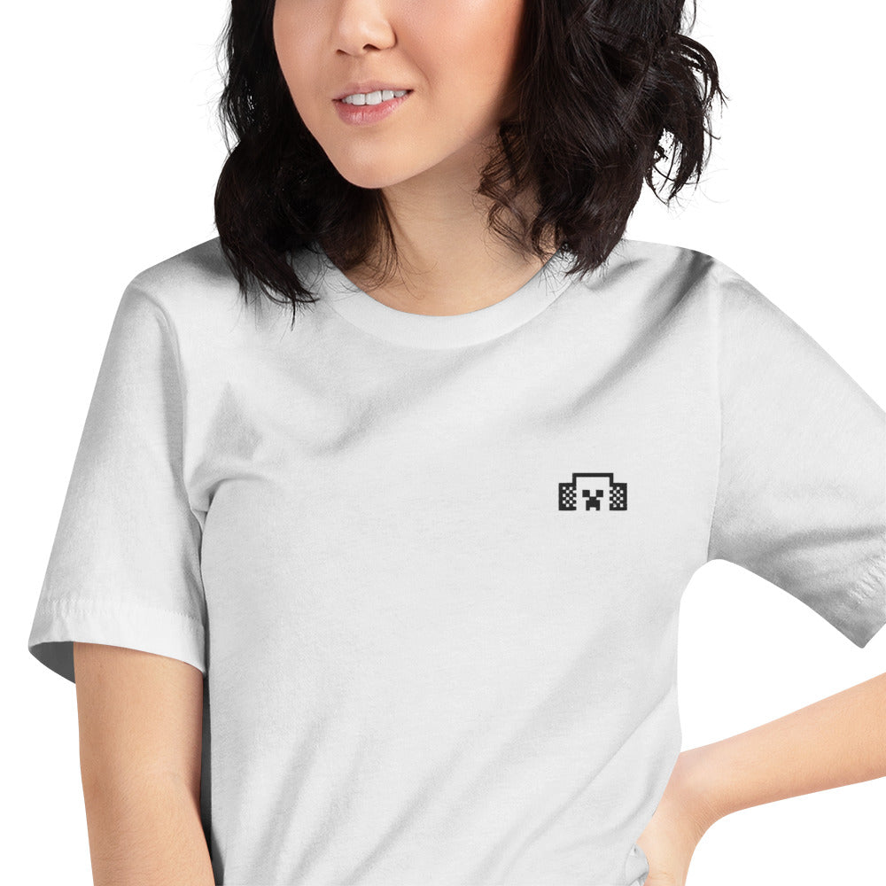 Minecraft Tuned In Creeper Embroidered Adult T-Shirt
