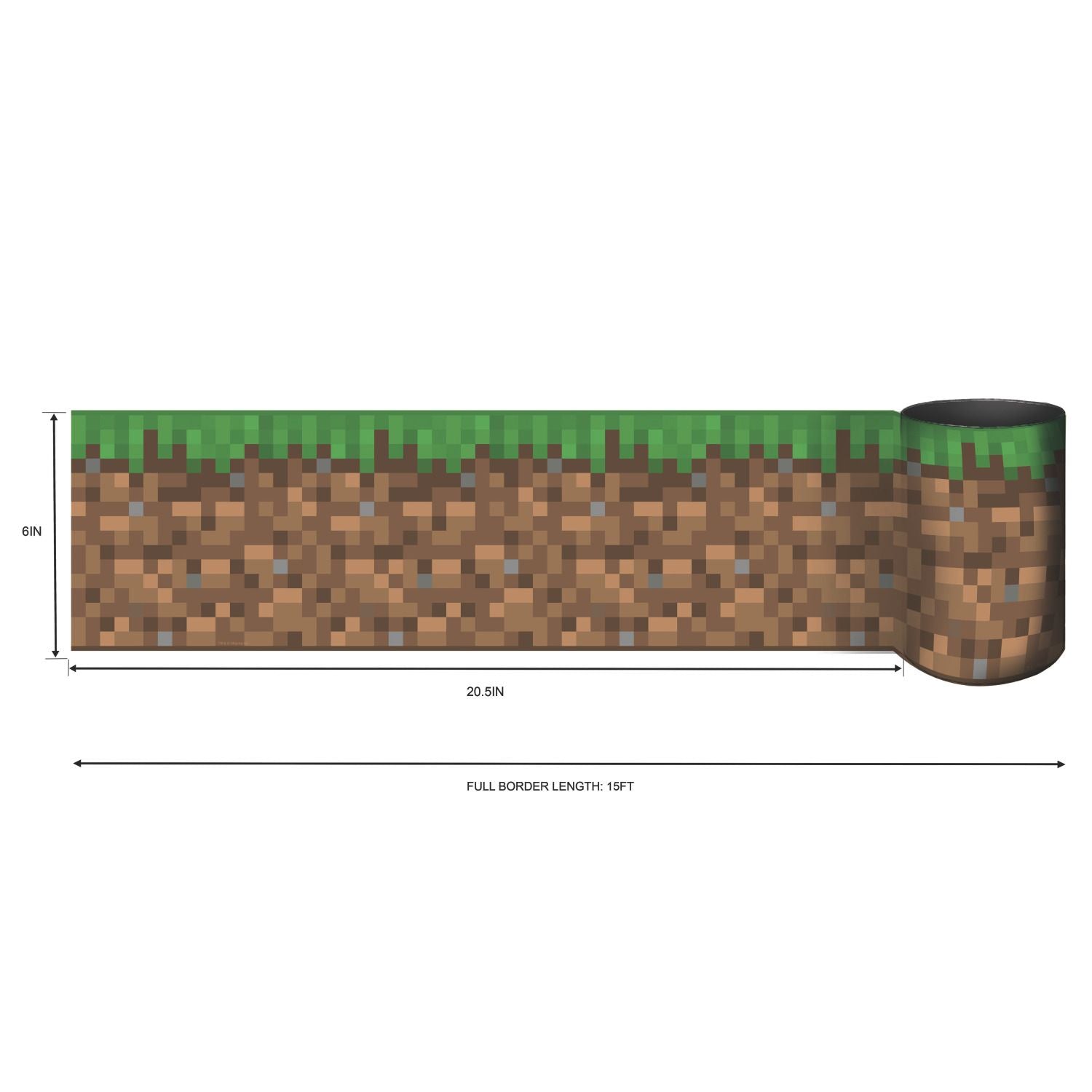 Minecraft Iconic Grass Green Peel & Stick Border
