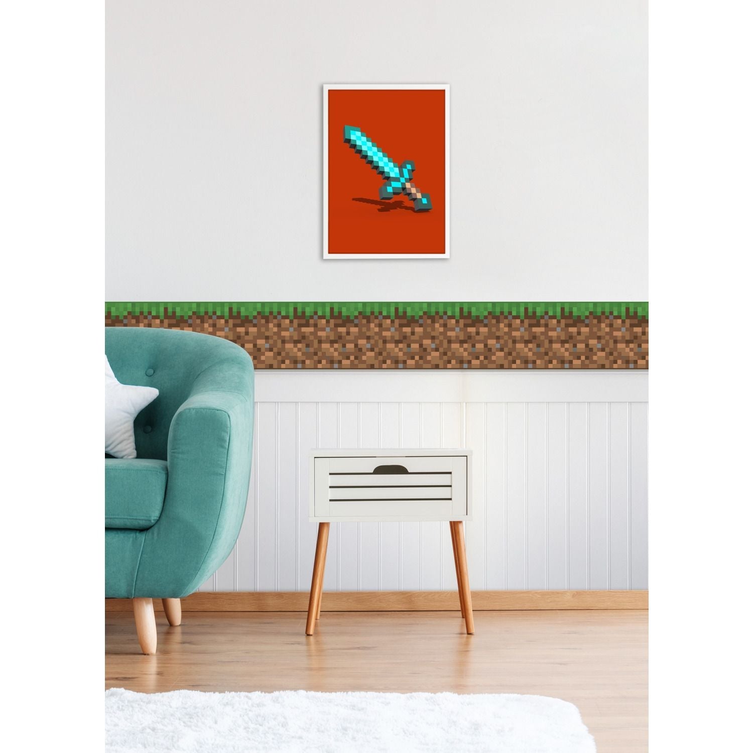 Minecraft Iconic Grass Green Peel & Stick Border