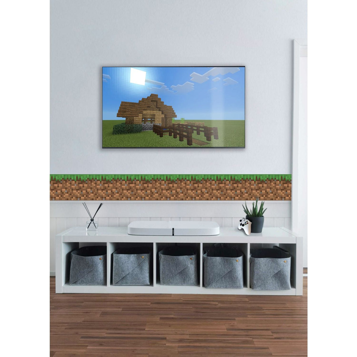 Minecraft Iconic Grass Green Peel & Stick Border