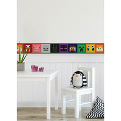 Minecraft Iconic Faces Black Peel & Stick Border