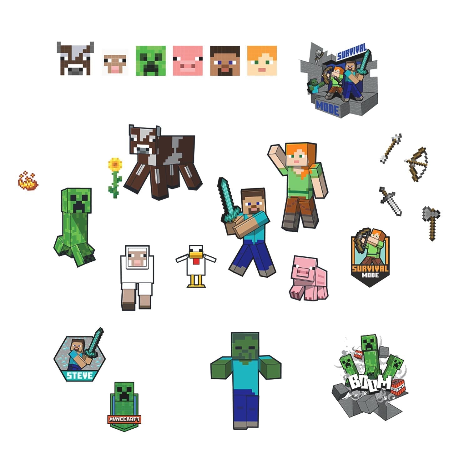 Minecraft Characters Wall Decals